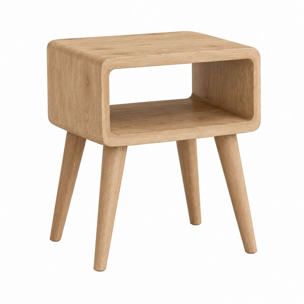 Table d’appoint rectangulaire chêne naturel en panneaux MDF plaqués chêne 45 x 38 x 62 cm